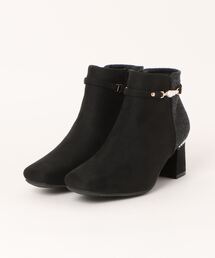 Realta(レアルタ)5.5cmパールヒール2WAYパールベルトショートブーツ