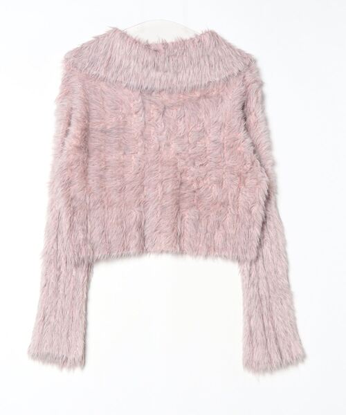 TITTY&CO.（ティティーアンドコー）の「フェイクファーショート丈カーデ（カーディガン/ボレロ・レディース・ブルー/パープル/ピンク・FREE）」の4枚目の写真