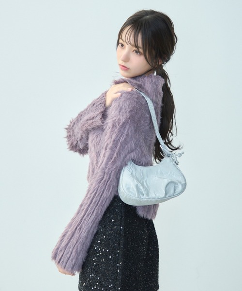 TITTY&CO.（ティティーアンドコー）の「フェイクファーショート丈カーデ（カーディガン/ボレロ・レディース・ブルー/パープル/ピンク・FREE）」の19枚目の写真