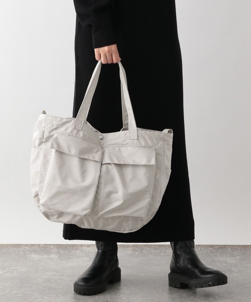 GLOBAL WORK Smile Seed Store(グローバルワーク スマイルシードストア)の「ショルダーバッグ/LARGE/200195(トートバッグ・レディース・グレー/ブラック・FREE)」の1枚目の写真
