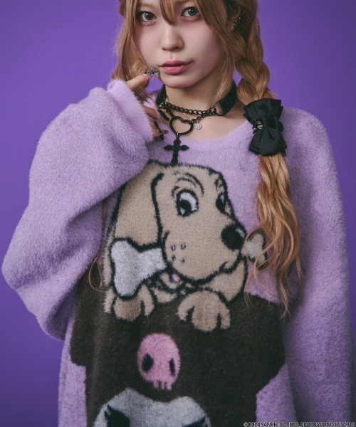 Y2K　GALFY　ガルフィー　長袖シャツ　アニマル　刺繍デカロゴ　両面プリント GALFY ガルフィー ロンT ロング Tシャツ 長袖 メンズ