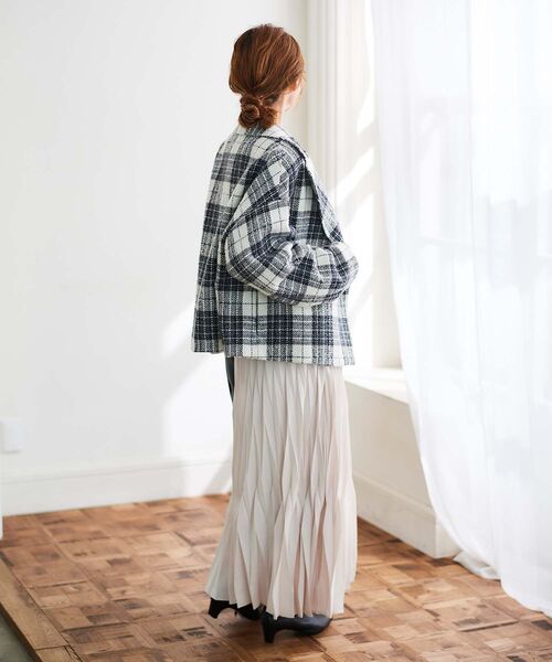 le.coeur blanc（ルクールブラン）の「ループチェックショートPコート（ピーコート・レディース・グレー系その他/ブラウン系その他2・38）」の14枚目の写真