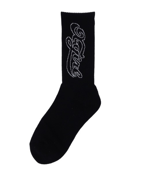 X-girl(エックスガール)の「CHEERFUL LOGO RIB SOCKS(ソックス/靴下・レディース・ホワイト/ブラック/ライトブルー・ONE SIZE)」の5枚目の写真