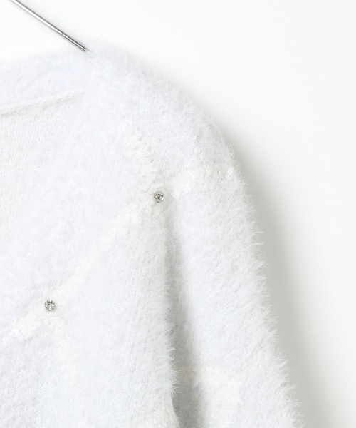 マリンさま専用page〜 セール】アーガイルビジューカーディガン 249314（ニット