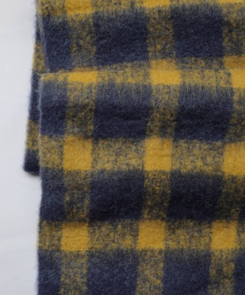 Crisp（クリスプ）の「フリンジチェックマフラー（マフラー・レディース・ネイビー/ブラウン/グレイッシュベージュ・FREE）」の14枚目の写真