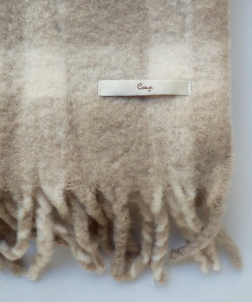 Crisp（クリスプ）の「フリンジチェックマフラー（マフラー・レディース・ネイビー/ブラウン/グレイッシュベージュ・FREE）」の16枚目の写真