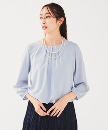 半袖ブラウス 紺 ネイビー おしゃれ アンタイトル Mサイズ UNTITLED｜アンタイトルのシャツ/ブラウス（ブルー・ネイビー