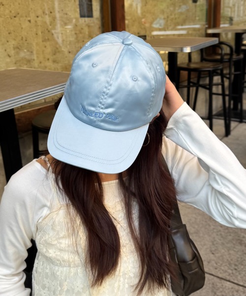 FOREVER 21(フォーエバー トゥエンティーワン)の「【2025SS】サテンリボンキャップ(キャップ・レディース・ライトブルー/チャコールグレー・FREE)」の1枚目の写真