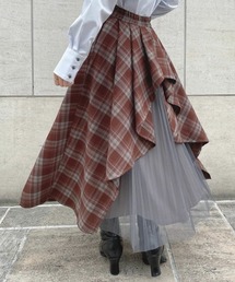 an another angelus | バックチュールチェックフレアースカート(スカート)