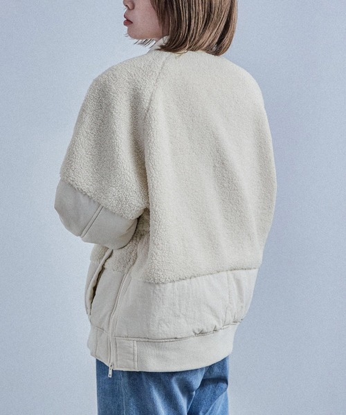 Fashion Letter（ファッションレター）の「ボア切り替え オーバーサイズMA-1（MA-1・レディース・ブラック/アイボリー/カーキ・M）」の12枚目の写真