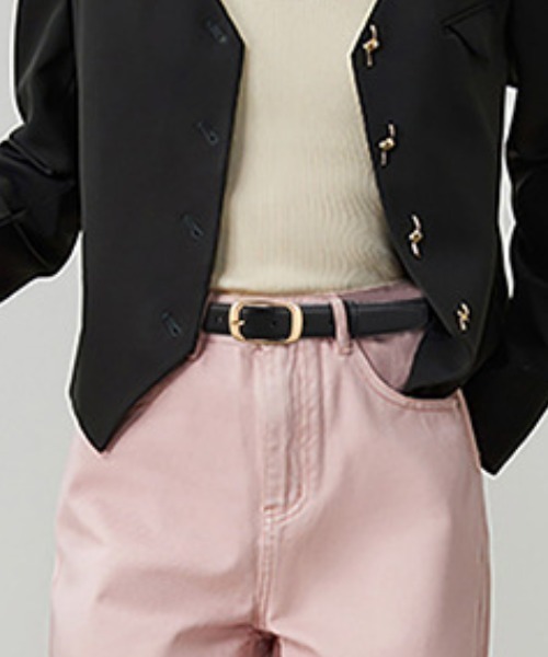 paravion（パラビオン）の「スクエアバックルベルト（ベルト・レディース・ブラック/ダークブラウン/ブラウン・FREE）」の4枚目の写真