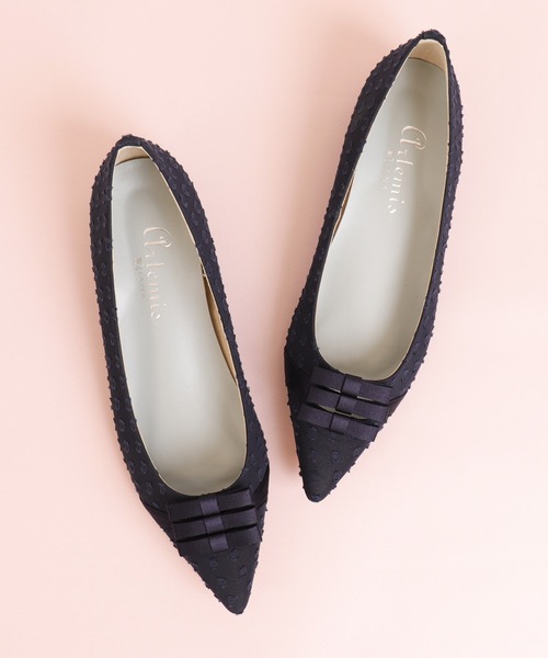 プチリボン ドット柄フラットシューズ（パンプス）｜artemis by DIANA