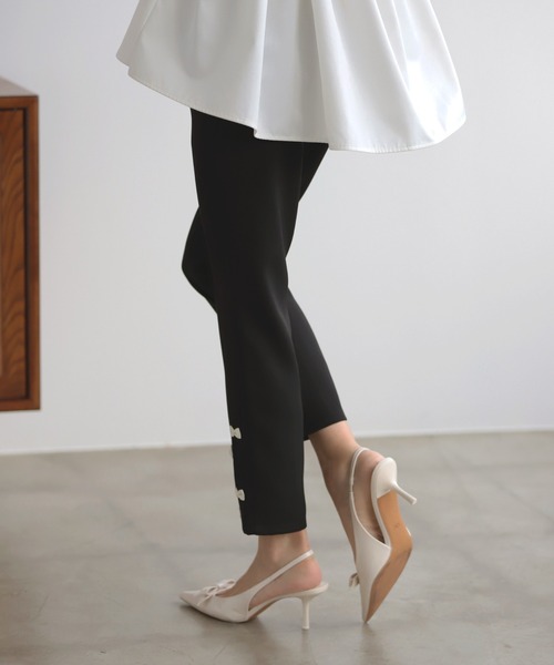 MERAKI（メラキ）の「裾リボンデザインパンツ（その他パンツ・レディース・ブラック/グレー/ブラウン/ネイビー・S/M/L）」の5枚目の写真