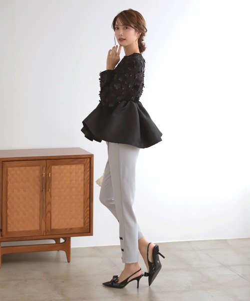 MERAKI（メラキ）の「裾リボンデザインパンツ（その他パンツ・レディース・ブラック/グレー/ブラウン/ネイビー・S/M/L）」の15枚目の写真