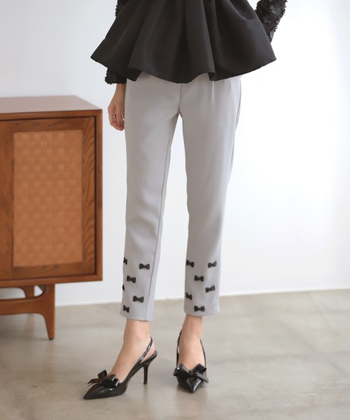 MERAKI（メラキ）の「裾リボンデザインパンツ（その他パンツ・レディース・ブラック/グレー/ブラウン/ネイビー・S/M/L）」の16枚目の写真