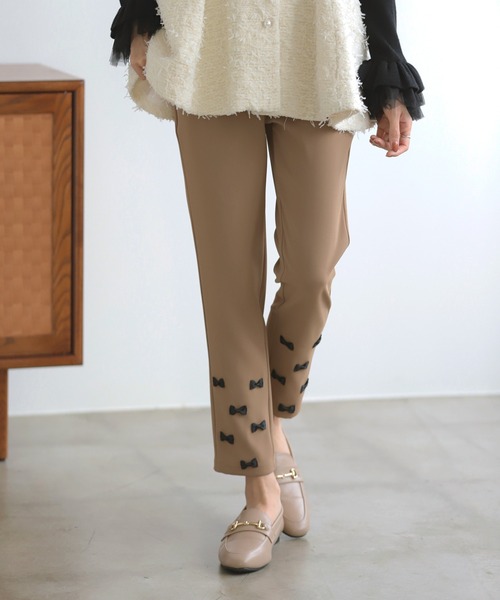 MERAKI（メラキ）の「裾リボンデザインパンツ（その他パンツ・レディース・ブラック/グレー/ブラウン/ネイビー・S/M/L）」の17枚目の写真