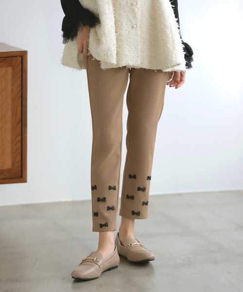 MERAKI（メラキ）の「裾リボンデザインパンツ（その他パンツ・レディース・ブラック/グレー/ブラウン/ネイビー・S/M/L）」の22枚目の写真