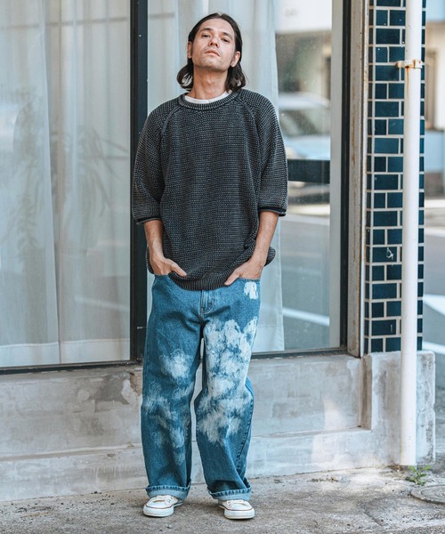 CAMBIO（カンビオ）の「mn3081-Pigment Waffle Knit Short Sleeve Pullover クルーネックニット（ニット/セーター・メンズ・グリーン/ブラック/ワイン・S/M/L）」の20枚目の写真