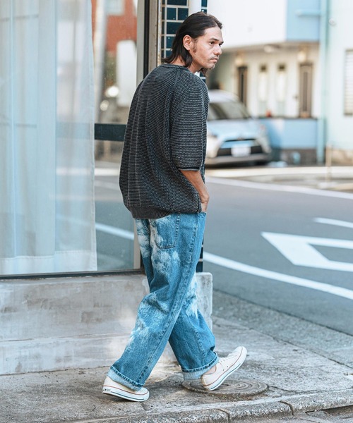 CAMBIO（カンビオ）の「mn3081-Pigment Waffle Knit Short Sleeve Pullover クルーネックニット（ニット/セーター・メンズ・グリーン/ブラック/ワイン・S/M/L）」の21枚目の写真