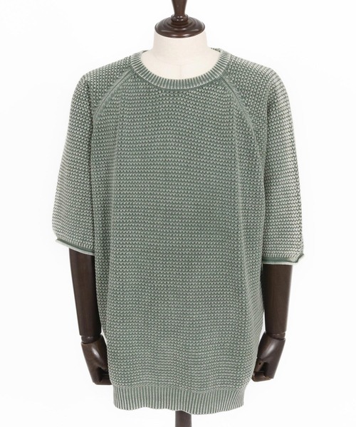CAMBIO（カンビオ）の「mn3081-Pigment Waffle Knit Short Sleeve Pullover クルーネックニット（ニット/セーター・メンズ・グリーン/ブラック/ワイン・S/M/L）」の22枚目の写真