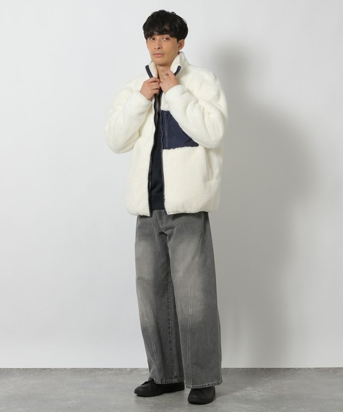 LAKOLE（ラコレ）の「防風ボアブルゾン / 149890（ブルゾン・メンズ・ブラック/アイボリー/グリーン・LARGE/MEDIUM）」の6枚目の写真