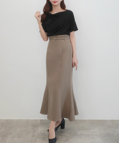 CENEA(セネア)の「薄手ドレープ半袖トップス(Tシャツ/カットソー・レディース・ホワイト/チャコール/ブラック/杢グレー/クリーム・SMALL/MEDIUM/LARGE/X-LARGE)」の8枚目の写真