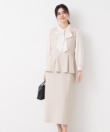 【入卒/セレモニー/洗える】ペプラムジャンパースカート