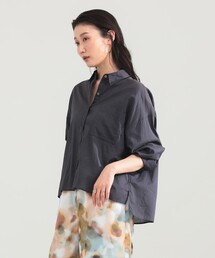 美品 デミルクスビームス 配色ネックスキッパーブラウス38 Demi-Luxe BEAMS（デミルクス ビームス）の「Demi-Luxe BEAMS / 配色