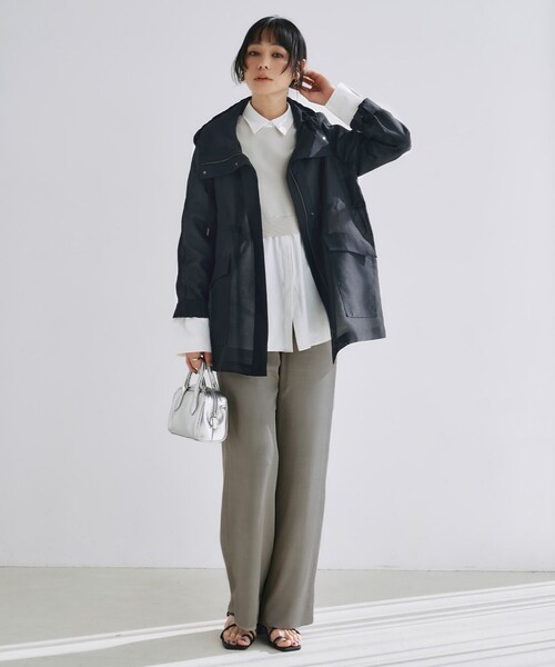 ICB(アイシービー)の「【2WAY・洗える】シャツクロスコンビニットプルオーバー(ニット/セーター・レディース・グレー系/ライトイエロー系/ブラック系・SMALL/X-SMALL)」の5枚目の写真