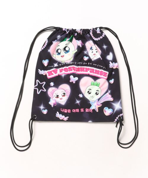 SPINNS(スピンズ)の「『クンヤレストランズ×SPINNS』ナップサック(バックパック/リュック・レディース・ブルー/ブラック・ONESIZE)」の3枚目の写真
