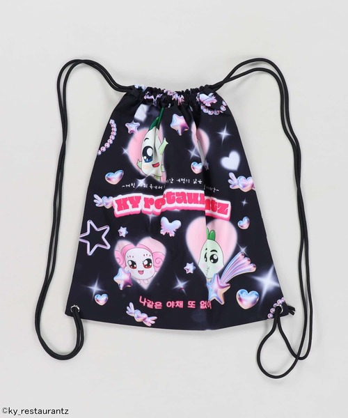 SPINNS(スピンズ)の「『クンヤレストランズ×SPINNS』ナップサック(バックパック/リュック・レディース・ブルー/ブラック・ONESIZE)」の8枚目の写真