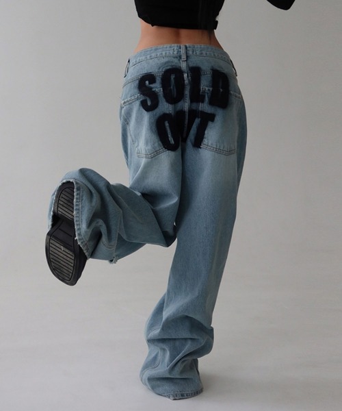 SOLD OUTバックペイントワイドデニム（デニムパンツ）｜LYEON（リヨン）