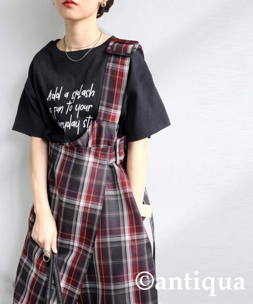 antiqua(アンティカ)の「チェックサスペンダースカート(スカート・レディース・ブルー/ブラック・ONESIZE)」の18枚目の写真