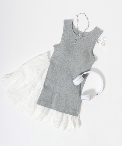 HANES(ヘインズ)の「Hanes(ヘインズ)アメスリブラトップ/リブタンクトップ カップ付き(タンクトップ・レディース・グレー/ブラック/ホワイト・FREE)」の20枚目の写真