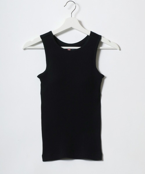 HANES(ヘインズ)の「Hanes(ヘインズ)アメスリブラトップ/リブタンクトップ カップ付き(タンクトップ・レディース・グレー/ブラック/ホワイト・FREE)」の6枚目の写真