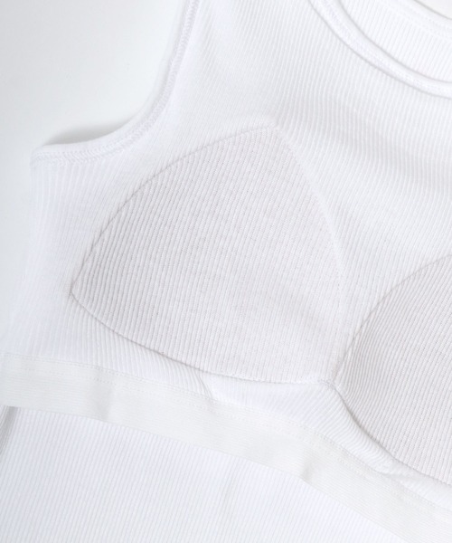 HANES(ヘインズ)の「Hanes(ヘインズ)アメスリブラトップ/リブタンクトップ カップ付き(タンクトップ・レディース・グレー/ブラック/ホワイト・FREE)」の14枚目の写真