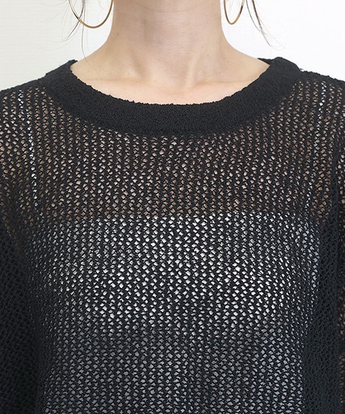 セール】メッシュニット長袖プルオーバー（ニット/セーター）｜Aletta