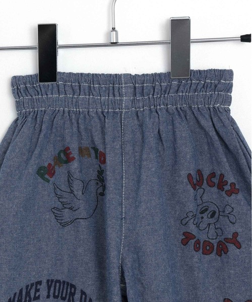 MAKE YOUR DAY(メイクユアデイ)の「ラクガキプリントワイドパンツ■80~140cm(その他パンツ・キッズ・サックスブルー/ベージュ・80/90/100/110/120/130/140)」の5枚目の写真