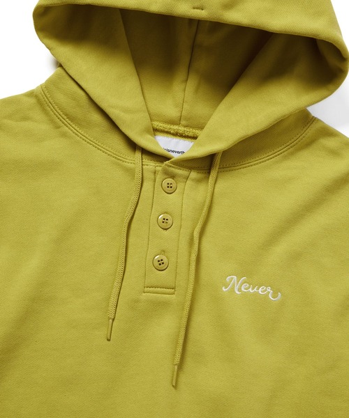 【THISISNEVERTHAT】クォーターボタンパーカーオフブラック セール】Quarter Button Hoodie（パーカー）｜thisisneverthat