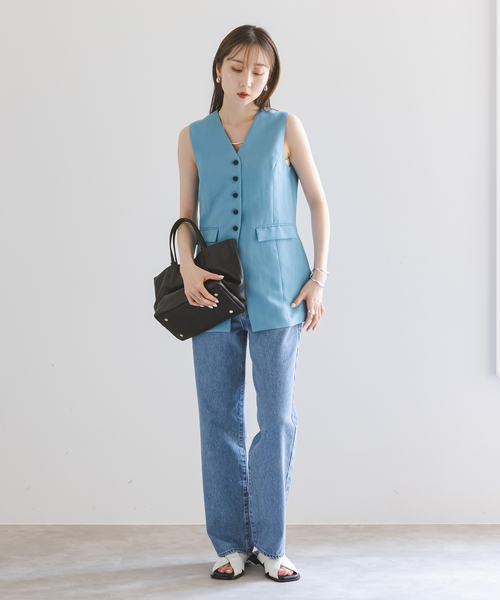2025SS完売商品【ノーブル】Vカラージレブラウス　新品　ネイビー NOBLE｜Vカラージレブラウス | Rakuten Fashion(楽天