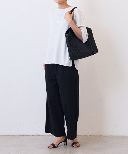 BEARDSLEY(ビアズリー)の「コットンストレッチウエストリブパンツ(その他パンツ・レディース・ベージュ/ブラック/レッド・1/2/0)」の12枚目の写真