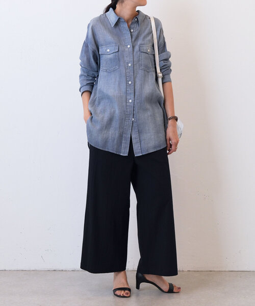 BEARDSLEY(ビアズリー)の「コットンストレッチウエストリブパンツ(その他パンツ・レディース・ベージュ/ブラック/レッド・1/2/0)」の14枚目の写真