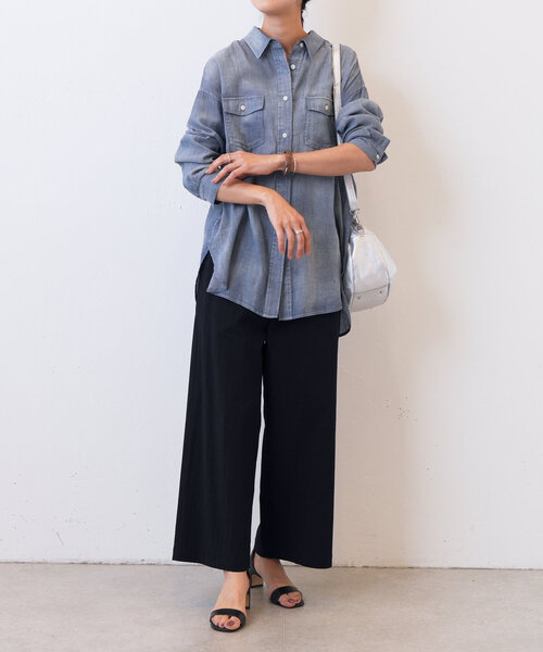 BEARDSLEY(ビアズリー)の「コットンストレッチウエストリブパンツ(その他パンツ・レディース・ベージュ/ブラック/レッド・1/2/0)」の16枚目の写真