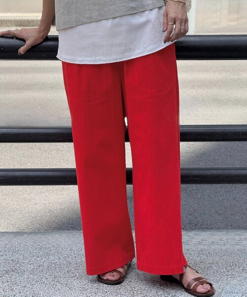 BEARDSLEY(ビアズリー)の「コットンストレッチウエストリブパンツ(その他パンツ・レディース・ベージュ/ブラック/レッド・1/2/0)」の19枚目の写真