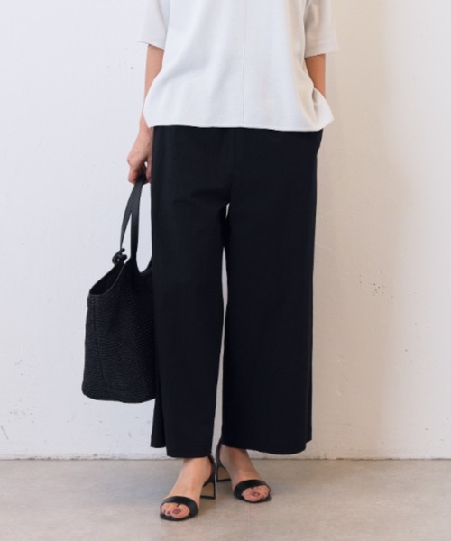 BEARDSLEY(ビアズリー)の「コットンストレッチウエストリブパンツ(その他パンツ・レディース・ベージュ/ブラック/レッド・1/2/0)」の2枚目の写真