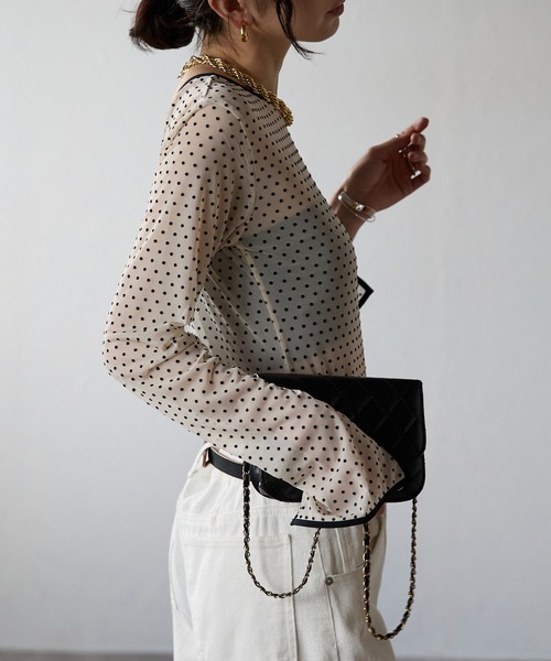 フロッキードット丸襟Tee | all item| yori