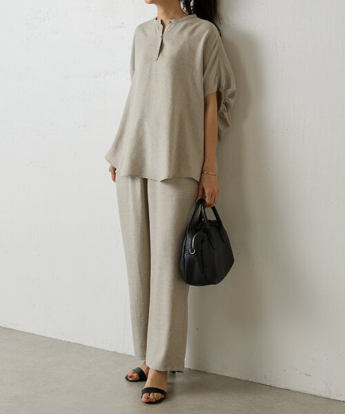 BEARDSLEY 麻調合繊ボリュームブラウス BEARDSLEY ブラウス シャツ 麻調合繊ボリュームブラウス