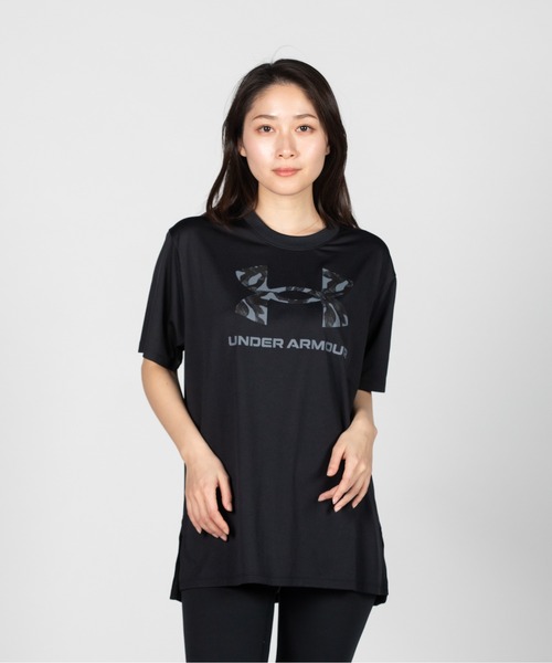 UNDER ARMOUR(アンダーアーマー)の「UAテック オーバーサイズ ショートスリーブ Tシャツ(トレーニング/レディース)(Tシャツ/カットソー・レディース・ブラック・S/M/L/XL)」の1枚目の写真