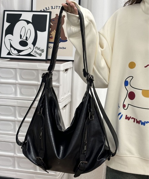 【韓国発】牛革3way2ストラップショルダーバッグ★3color me+em select ショルダーバッグ バッグ 「 3color ／2WAY