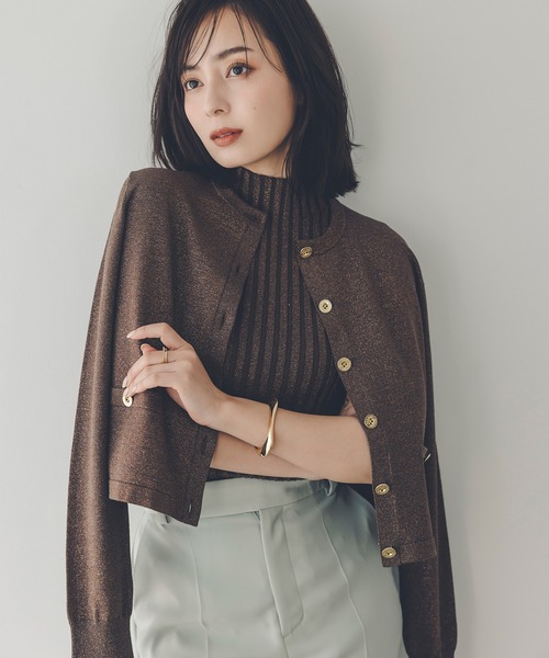 anuans アニュアンス　シルクブレンドベーシックニットカーディガン シルクブレンドベーシックニットカーディガン